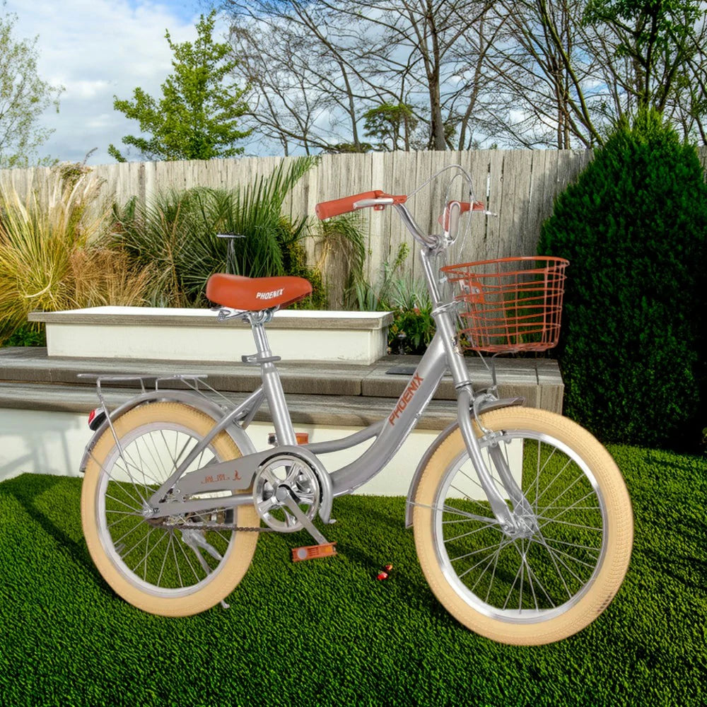 VOLTUS 16/20/22 Kids' Princess Bike - Standard & Training Wheel Options, Comfortable Seat, Safety Design - Silver