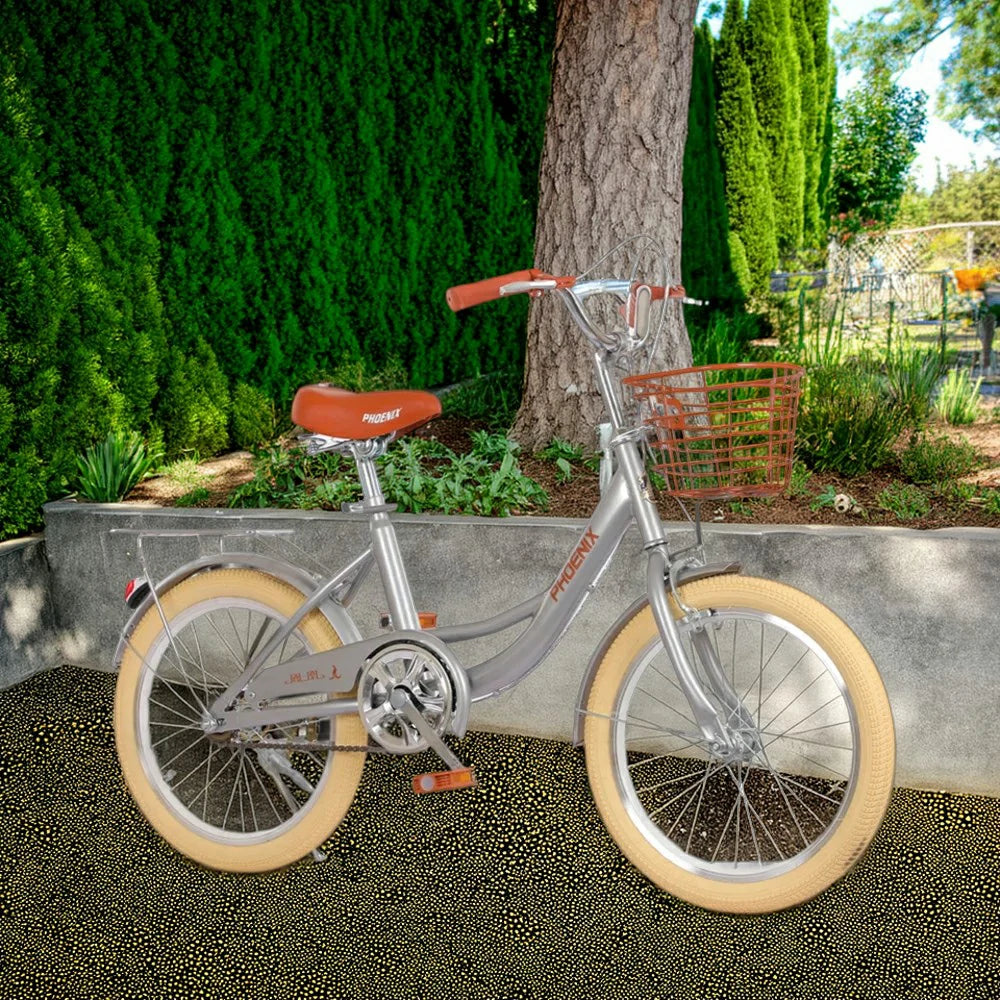 VOLTUS 16/20/22 Kids' Princess Bike - Standard & Training Wheel Options, Comfortable Seat, Safety Design - Silver