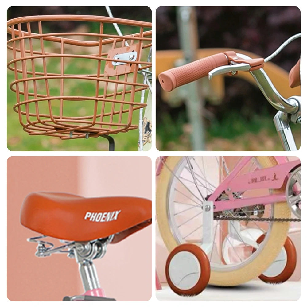 VOLTUS 16/20/22 Kids' Princess Bike - Standard & Training Wheel Options, Comfortable Seat, Safety Design - Pink