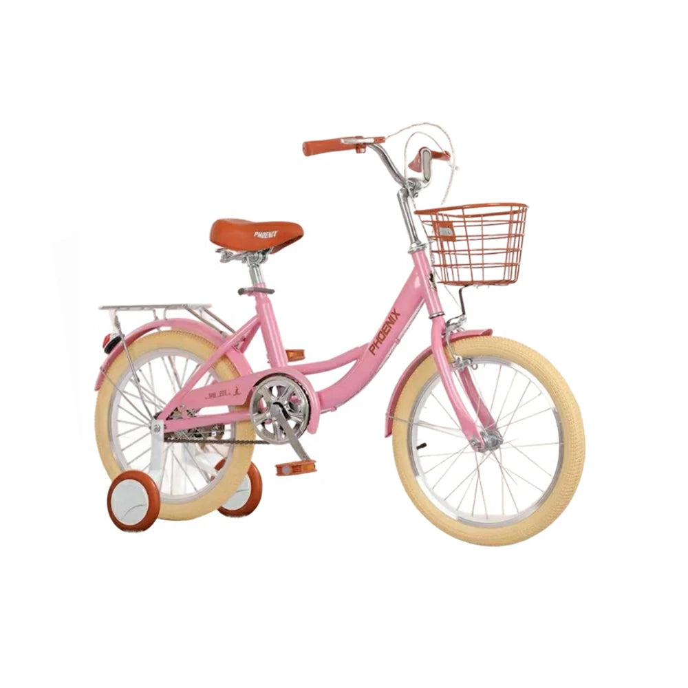 VOLTUS 16/20/22 Kids' Princess Bike - Standard & Training Wheel Options, Comfortable Seat, Safety Design - Pink