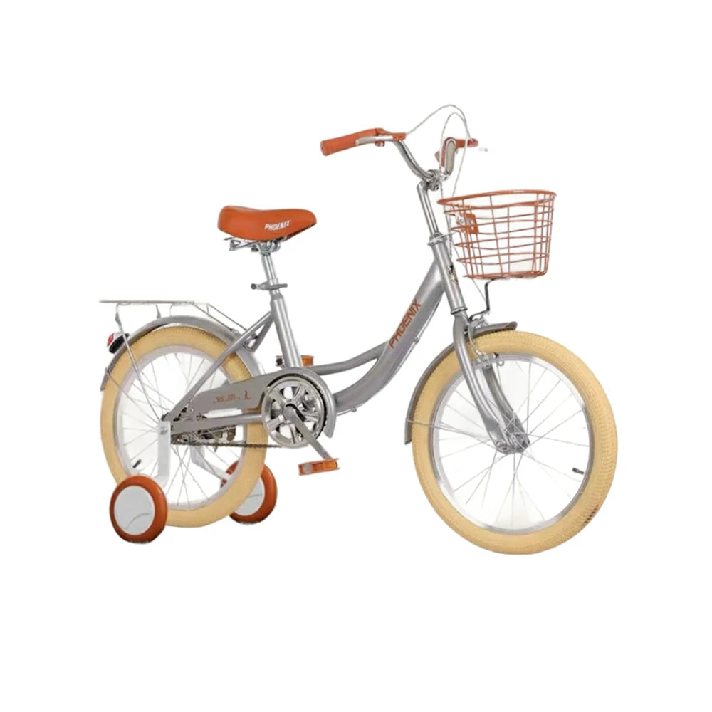 VOLTUS 16/20/22 Kids' Princess Bike - Standard & Training Wheel Options, Comfortable Seat, Safety Design - Silver