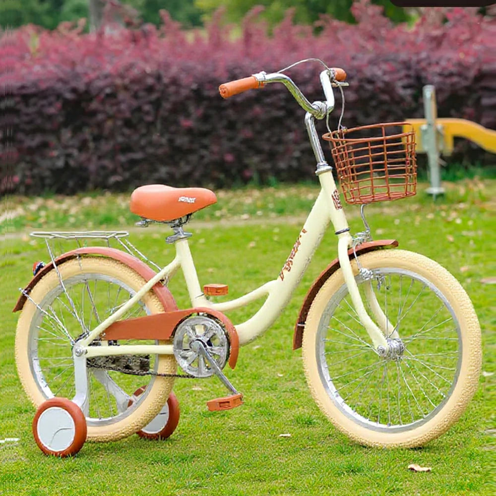 VOLTUS 16/20/22 Kids' Princess Bike - Standard & Training Wheel Options, Comfortable Seat, Safety Design - Yellow