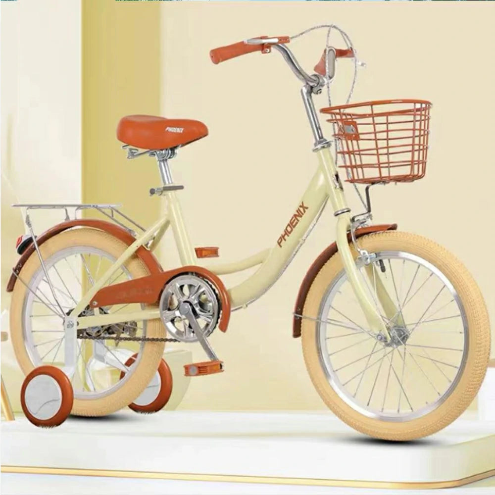 VOLTUS 16/20/22 Kids' Princess Bike - Standard & Training Wheel Options, Comfortable Seat, Safety Design - Yellow