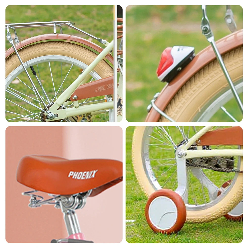 VOLTUS 16/20/22 Kids' Princess Bike - Standard & Training Wheel Options, Comfortable Seat, Safety Design - Yellow