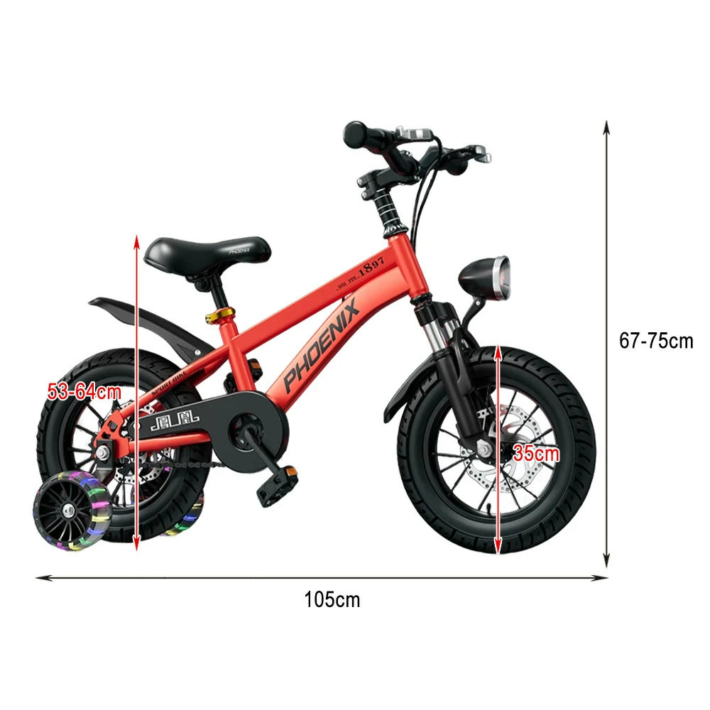 VOLTUS 18/20/22 Kids' Sport Bike - No Rear Seat, with Mudguard, Integrated or Spoke Wheels – Red