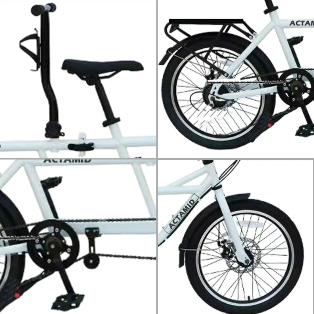 VOLTUS 20 Inch Double Bike 4-Fold Design with Upgraded Shock Absorber Seat-White