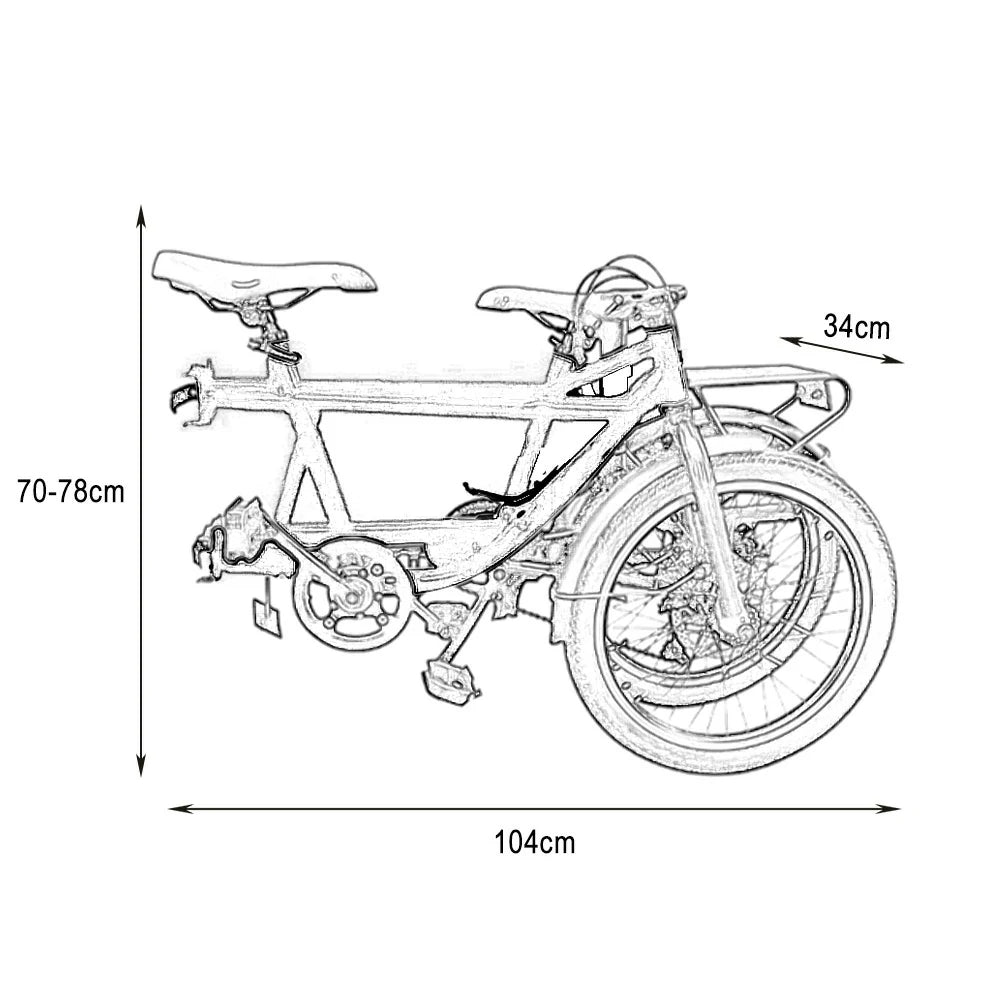 VOLTUS 20 Inch Double Bike 4-Fold Design with Upgraded Shock Absorber Seat-White