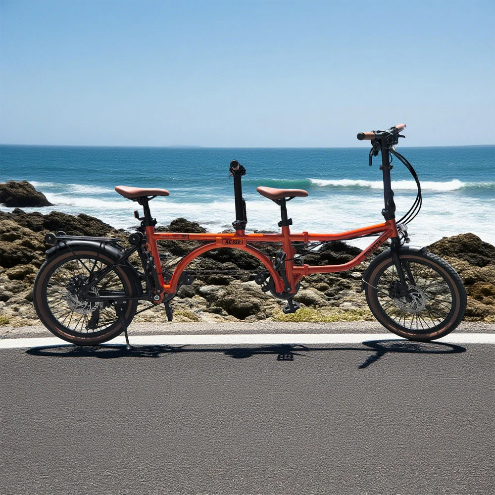 VOLTUS 20 Inch Double Bike 4-Fold Design with Upgraded Shock Absorber Seat-Orange