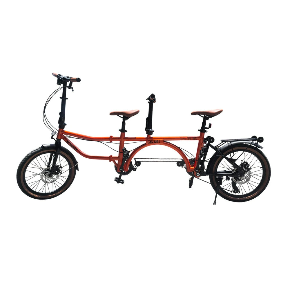 VOLTUS 20 Inch Double Bike 4-Fold Design with Upgraded Shock Absorber Seat-Orange