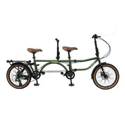 VOLTUS 20 Inch Double Bike 4-Fold Design with Upgraded Shock Absorber Seat-Green