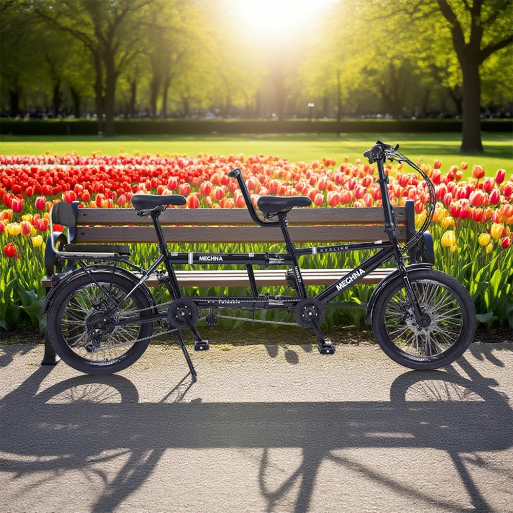 VOLTUS 2-Person Folding Bicycle 24" Single Speed - Black/Orange/White