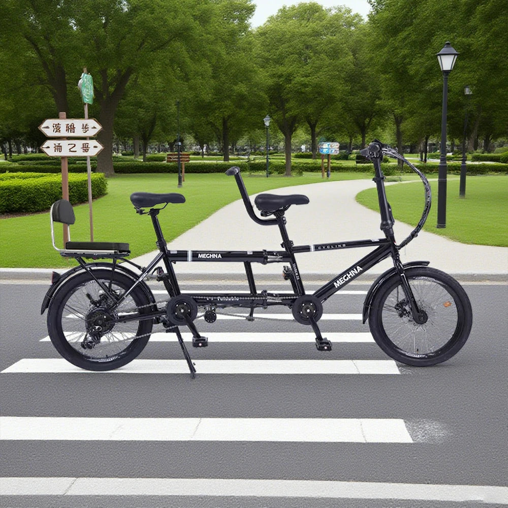 VOLTUS 2-Person Folding Bicycle 24" Single Speed - Black/Orange/White