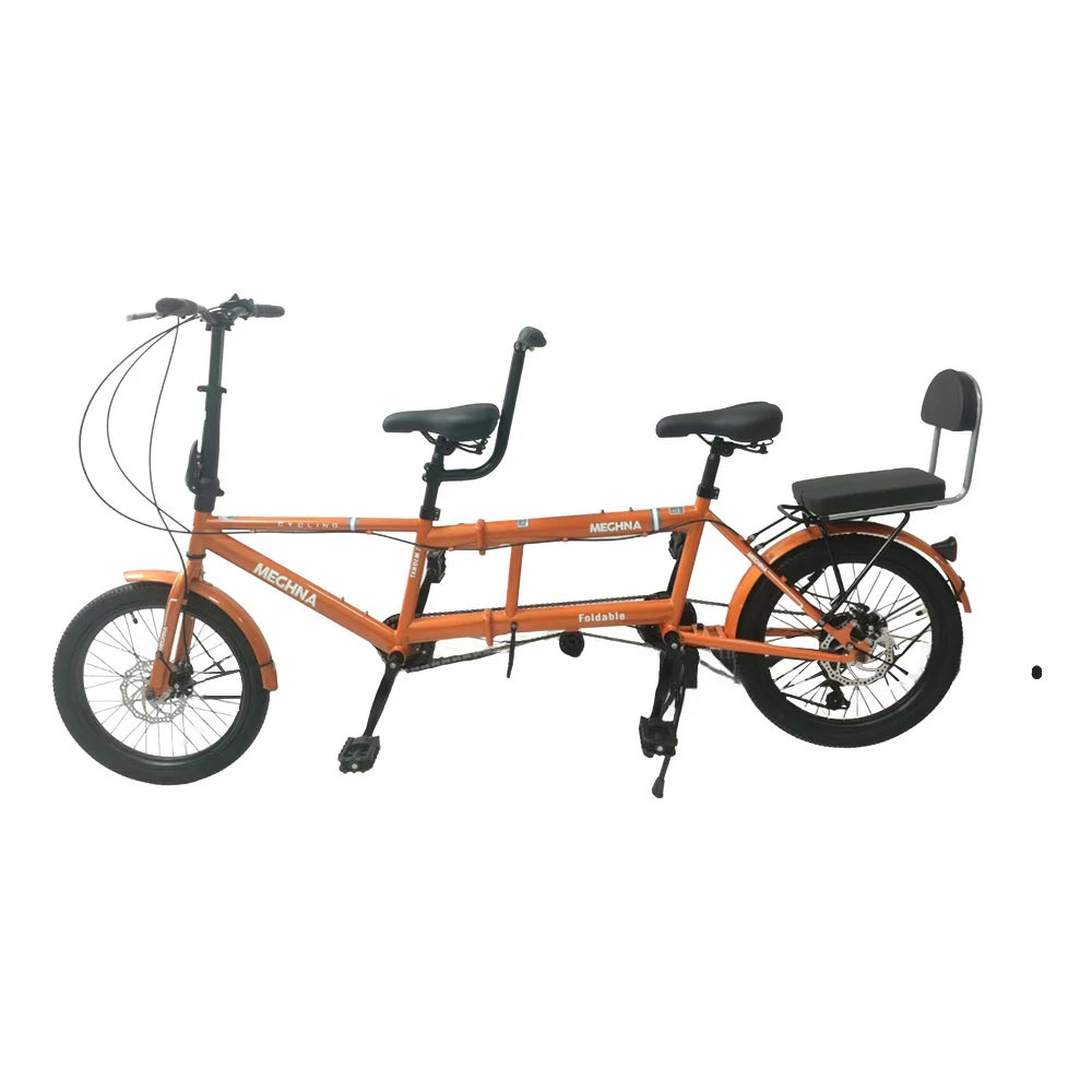 VOLTUS 2-Person Folding Bicycle 24" Single Speed - Black/Orange/White