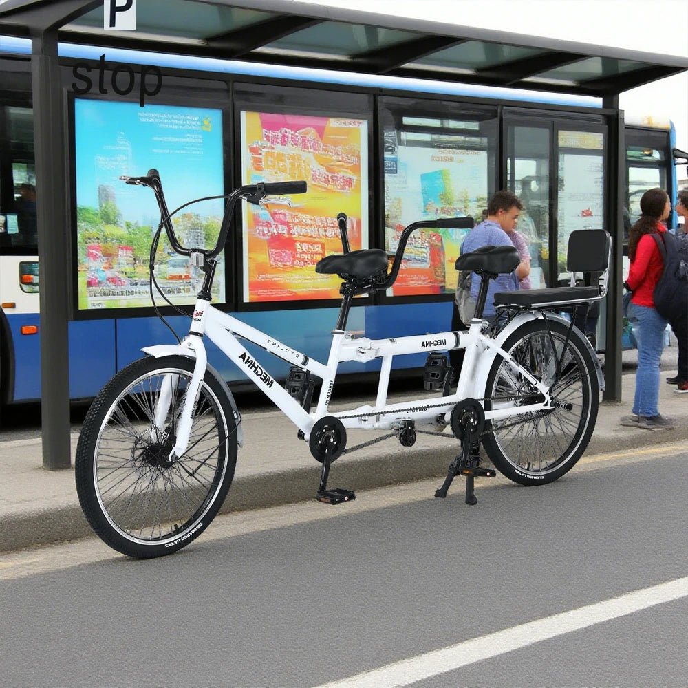 VOLTUS 2-Person Folding Bicycle 24" Single Speed - Black/Orange/White