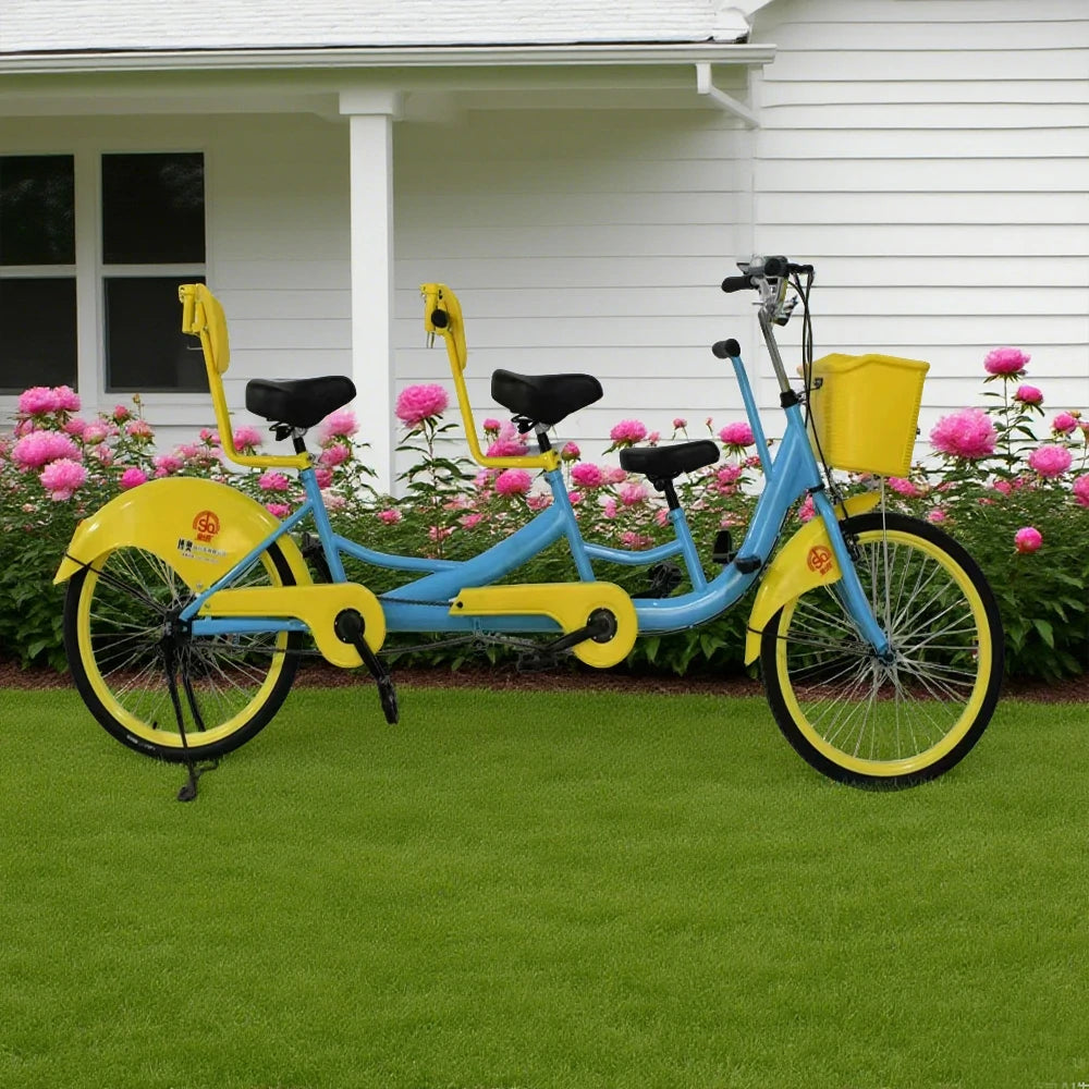 VOLTUS 3-Seater/4-Seater Three Person Bicycle Sightseeing Bike-Blue/Red/Green