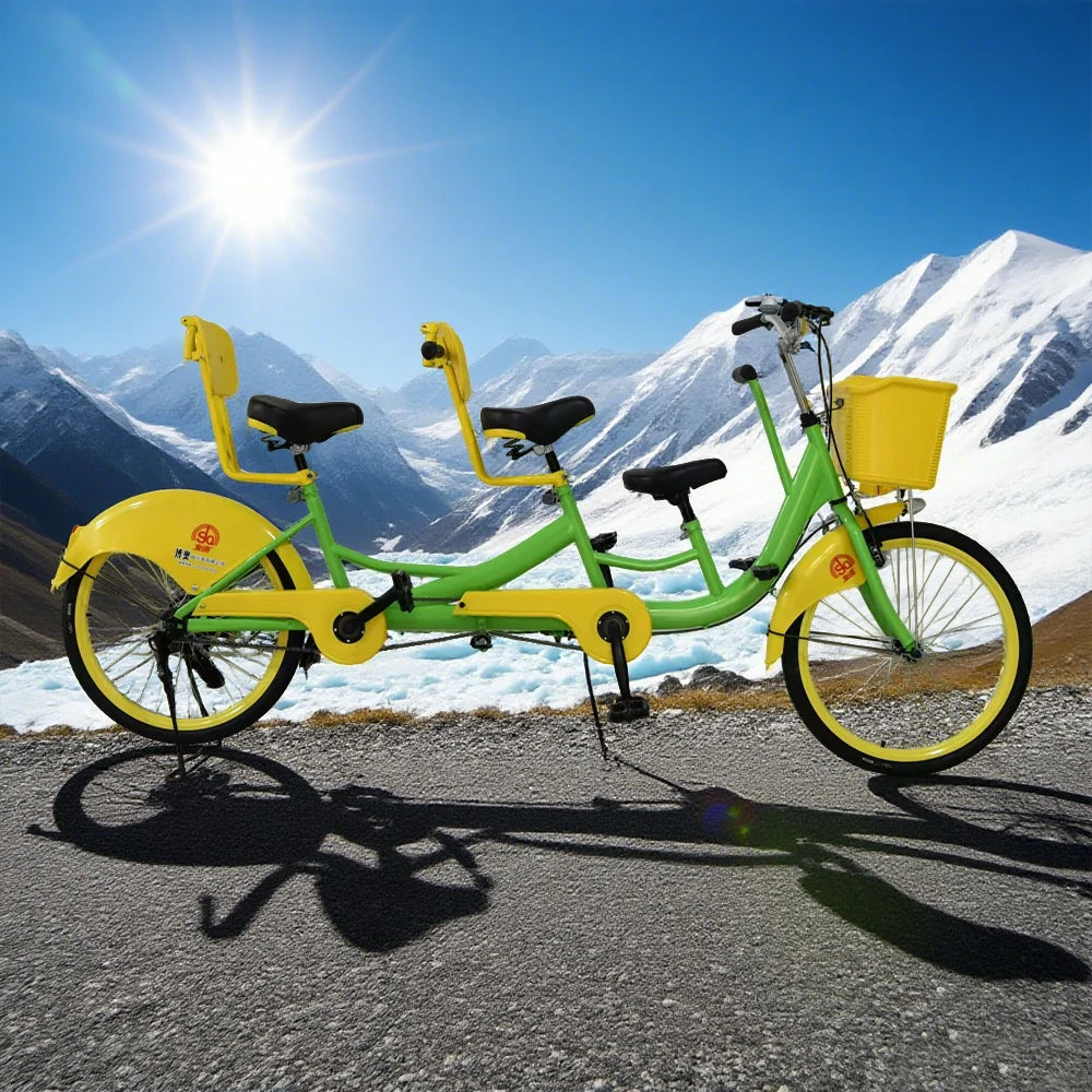 VOLTUS 3-Seater/4-Seater Three Person Bicycle Sightseeing Bike-Blue/Red/Green