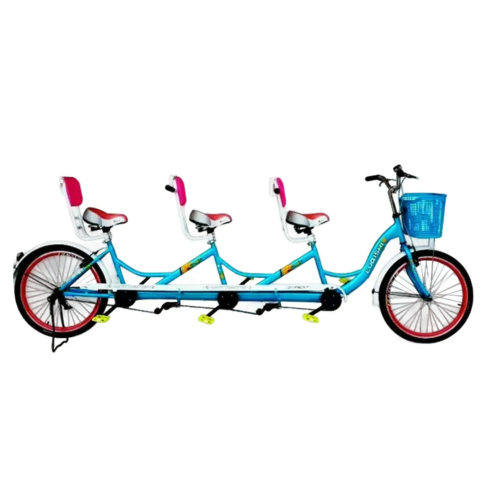 VOLTUS Three Seater Sightseeing Bicycle Comfortable Seat Red/Green/Blue
