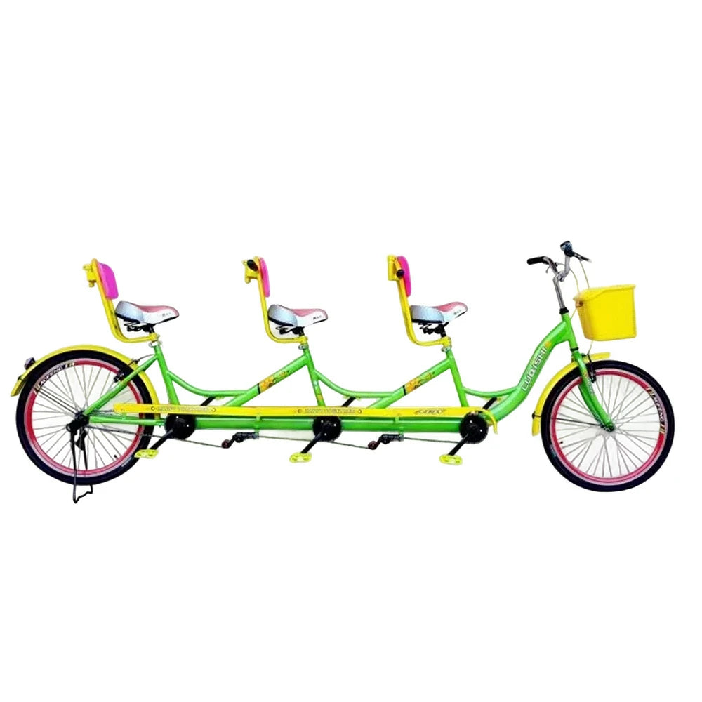 VOLTUS Three Seater Sightseeing Bicycle Comfortable Seat Red/Green/Blue