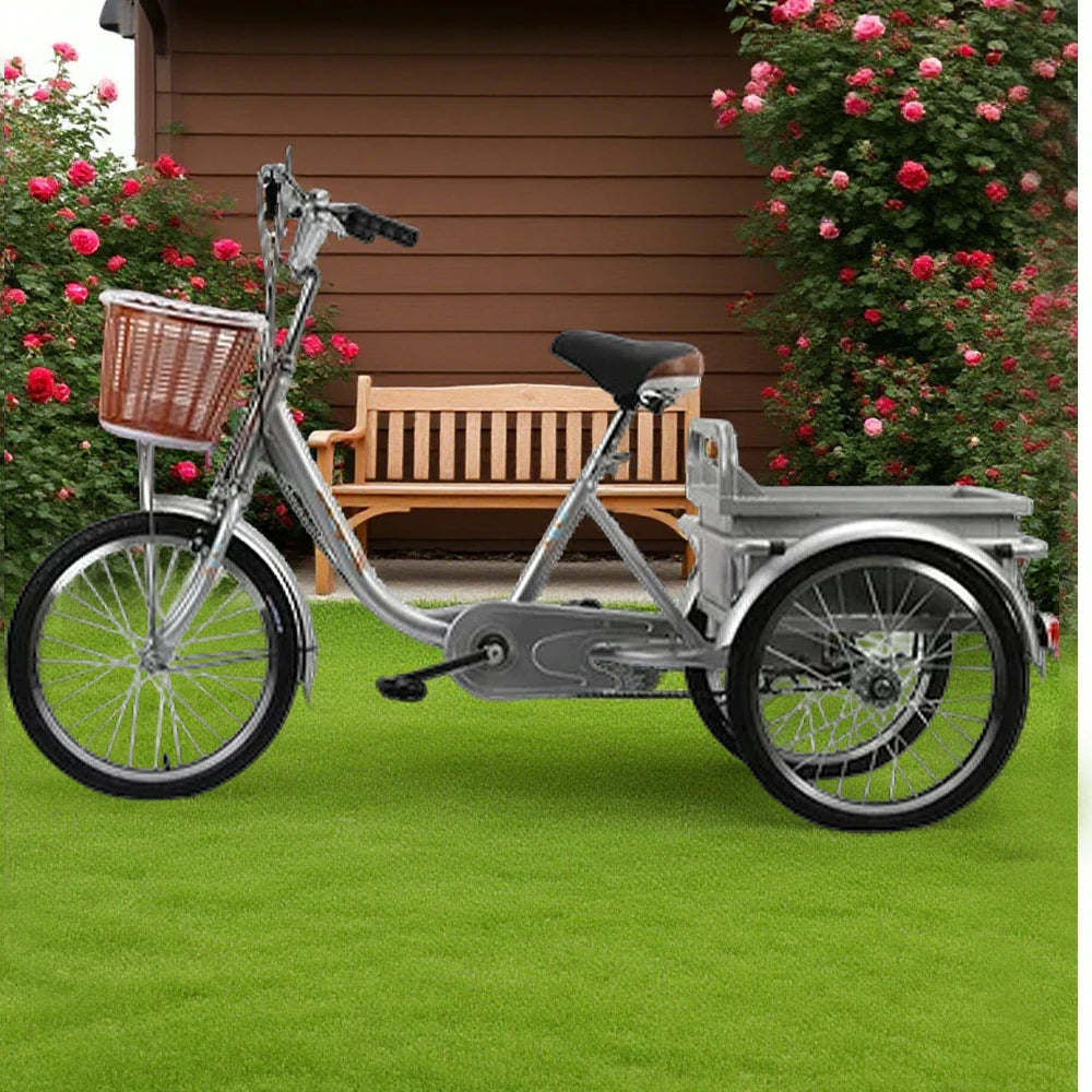 VOLTUS Adult Three Wheel Bicycle Regular Front Fork Comfortable Red/Silver