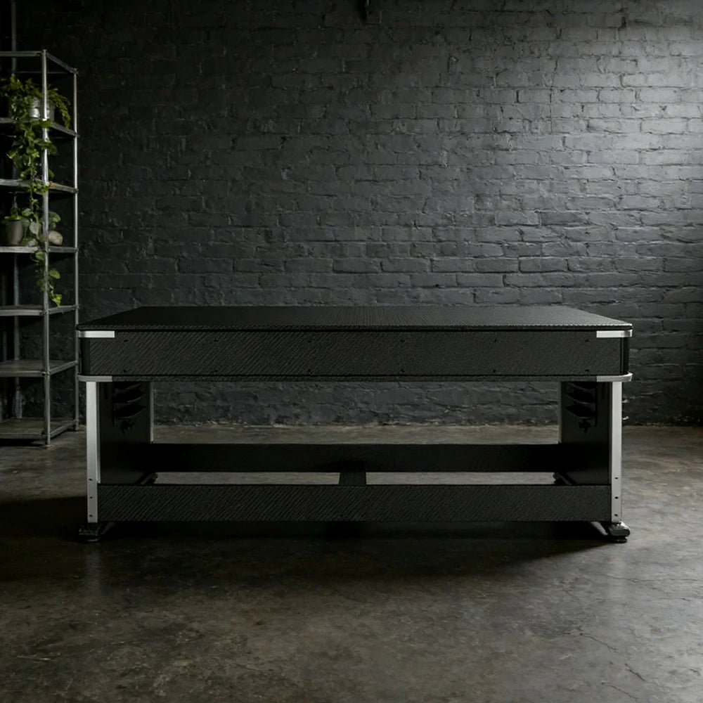 VERSA 4-IN-1 6FT Convertible Game Table - Air Hockey, Pool, Table Tennis & Dining, Space-Saving Black Frame, Free Accessories - Red Felt