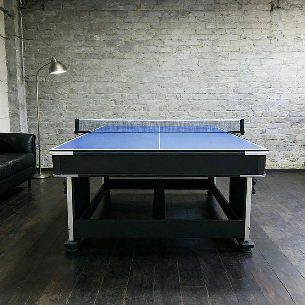 VERSA 4-IN-1 6FT Convertible Game Table - Air Hockey, Pool, Table Tennis & Dining, Space-Saving Black Frame, Free Accessories - Red Felt