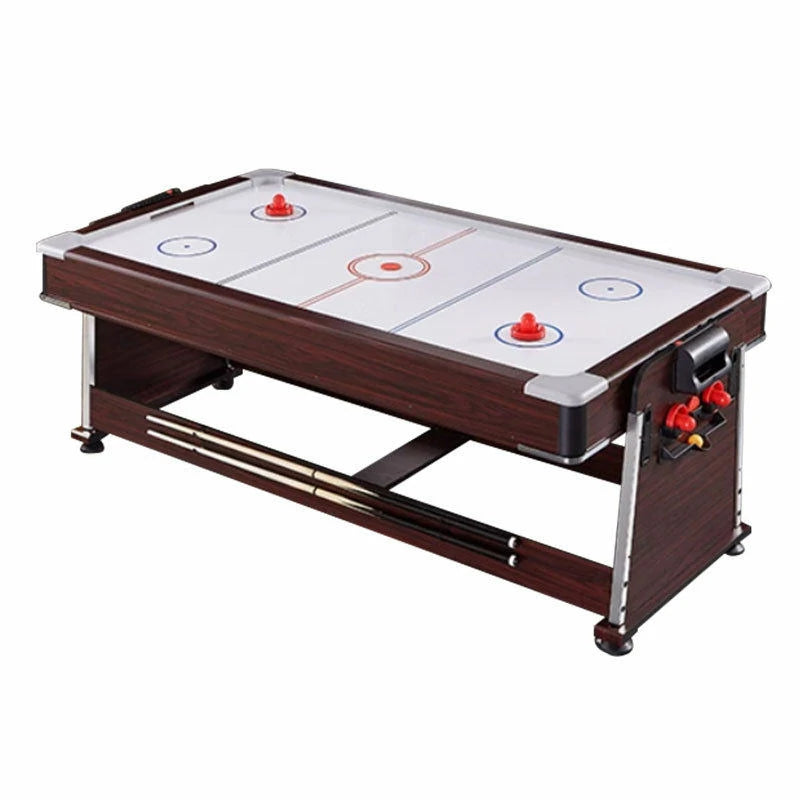 VERSA 4-IN-1 6FT Convertible Game Table - Air Hockey, Pool, Table Tennis & Dining, Space-Saving Brown Frame, Free Accessories - Green Felt