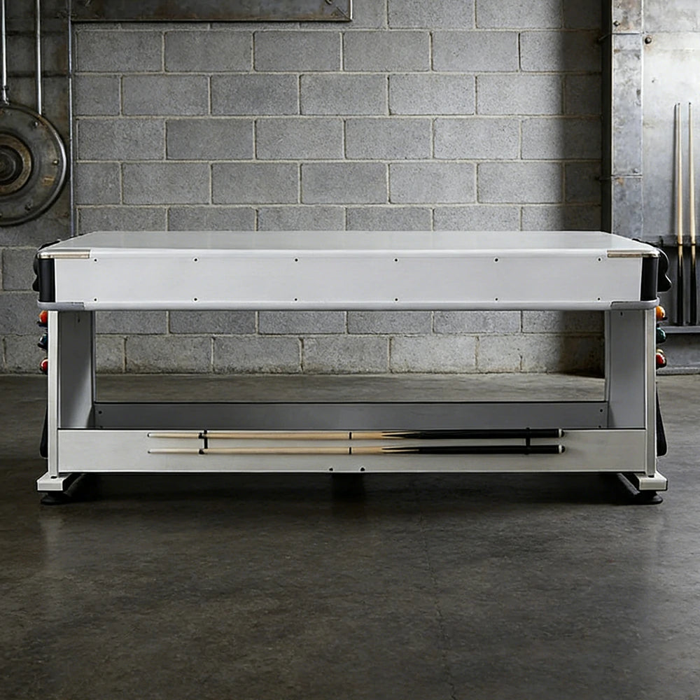 VERSA NEW 2026 UPGRADE MODEL 4-IN-1 6FT Convertible Game Table – Air Hockey, Pool, Table Tennis & Dining, Space-Saving White Frame, Free Accessories - Black Felt