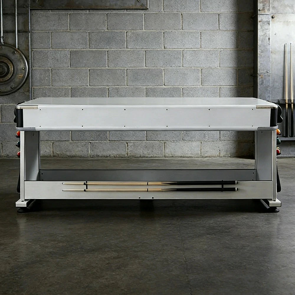 VERSA NEW 2026 UPGRADE MODEL 4-IN-1 6FT Convertible Game Table – Air Hockey, Pool, Table Tennis & Dining, Space-Saving White Frame, Free Accessories - Red Felt