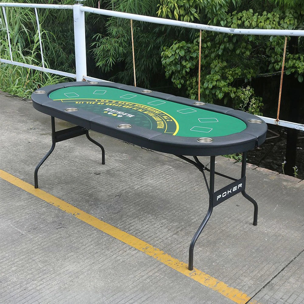 VERSA 3-in-1 Foldable Poker Table - 182cm - Sturdy MDF+Metal Frame, Portable Design with Multi-Game Layout, Premium Casino Style for Home Entertainment