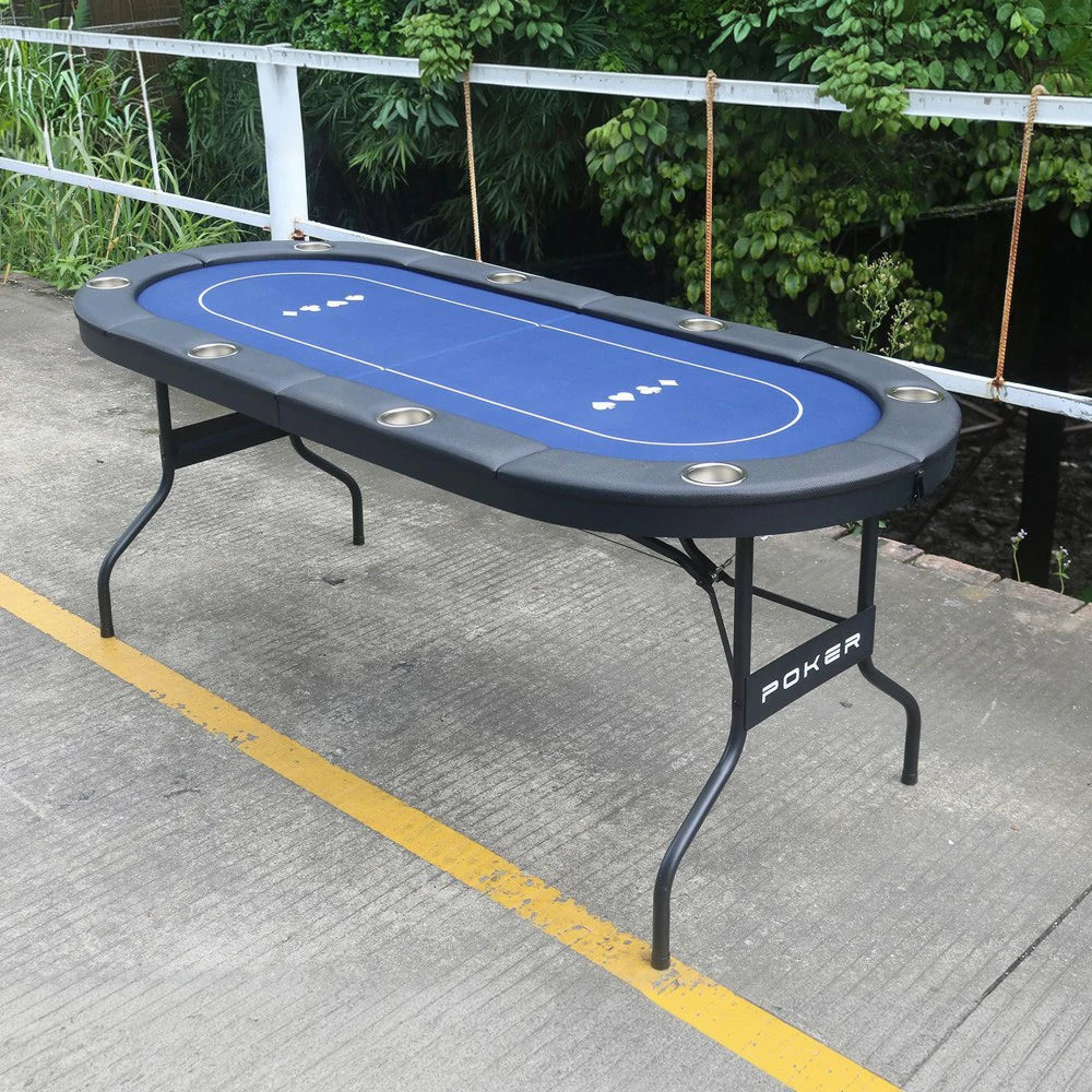 VERSA 3-in-1 Foldable Poker Table - 182cm - Sturdy MDF+Metal Frame, Portable Design with Multi-Game Layout, Premium Casino Style for Home Entertainment