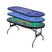 VERSA 3-in-1 Foldable Poker Table - 182cm - Sturdy MDF+Metal Frame, Portable Design with Multi-Game Layout, Premium Casino Style for Home Entertainment