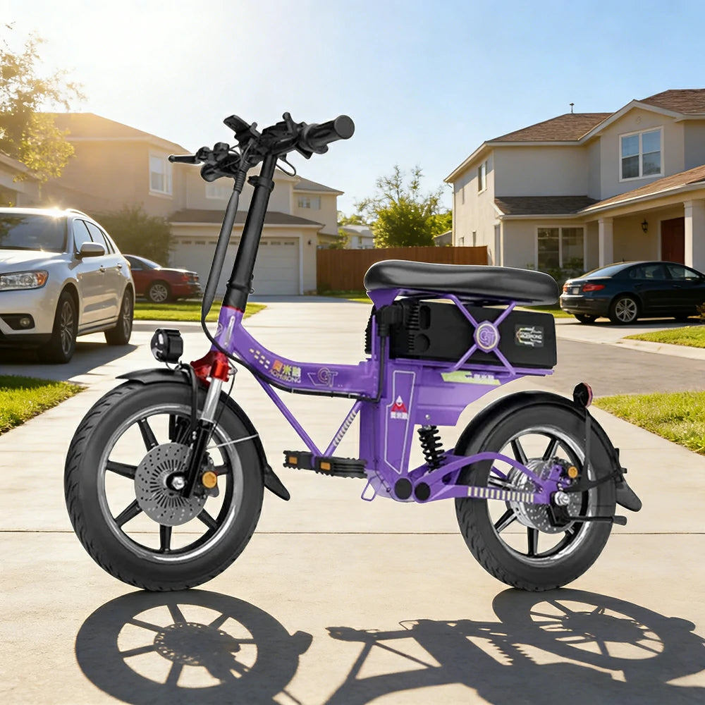 VOLTUS Foldable Electric Scooter, 48V55AH Battery, Hydraulic Suspension, Aviation-Grade Alloy Frame, Vacuum Tyres, Waterproof Motor - Purple