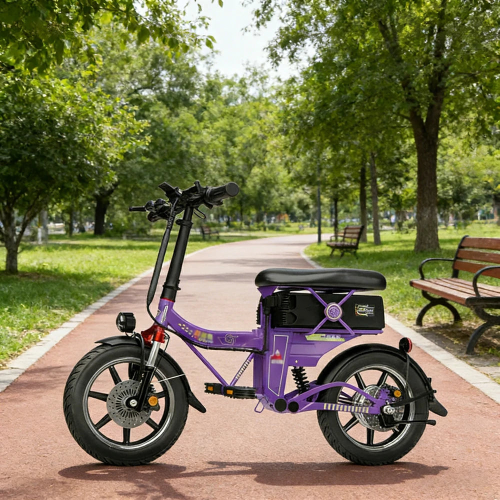 VOLTUS Foldable Electric Scooter, 48V55AH Battery, Hydraulic Suspension, Aviation-Grade Alloy Frame, Vacuum Tyres, Waterproof Motor - Purple