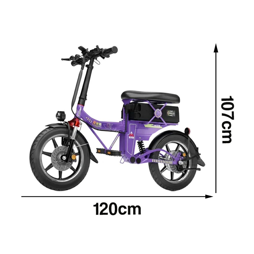 VOLTUS Foldable Electric Scooter, 48V55AH Battery, Hydraulic Suspension, Aviation-Grade Alloy Frame, Vacuum Tyres, Waterproof Motor - Purple