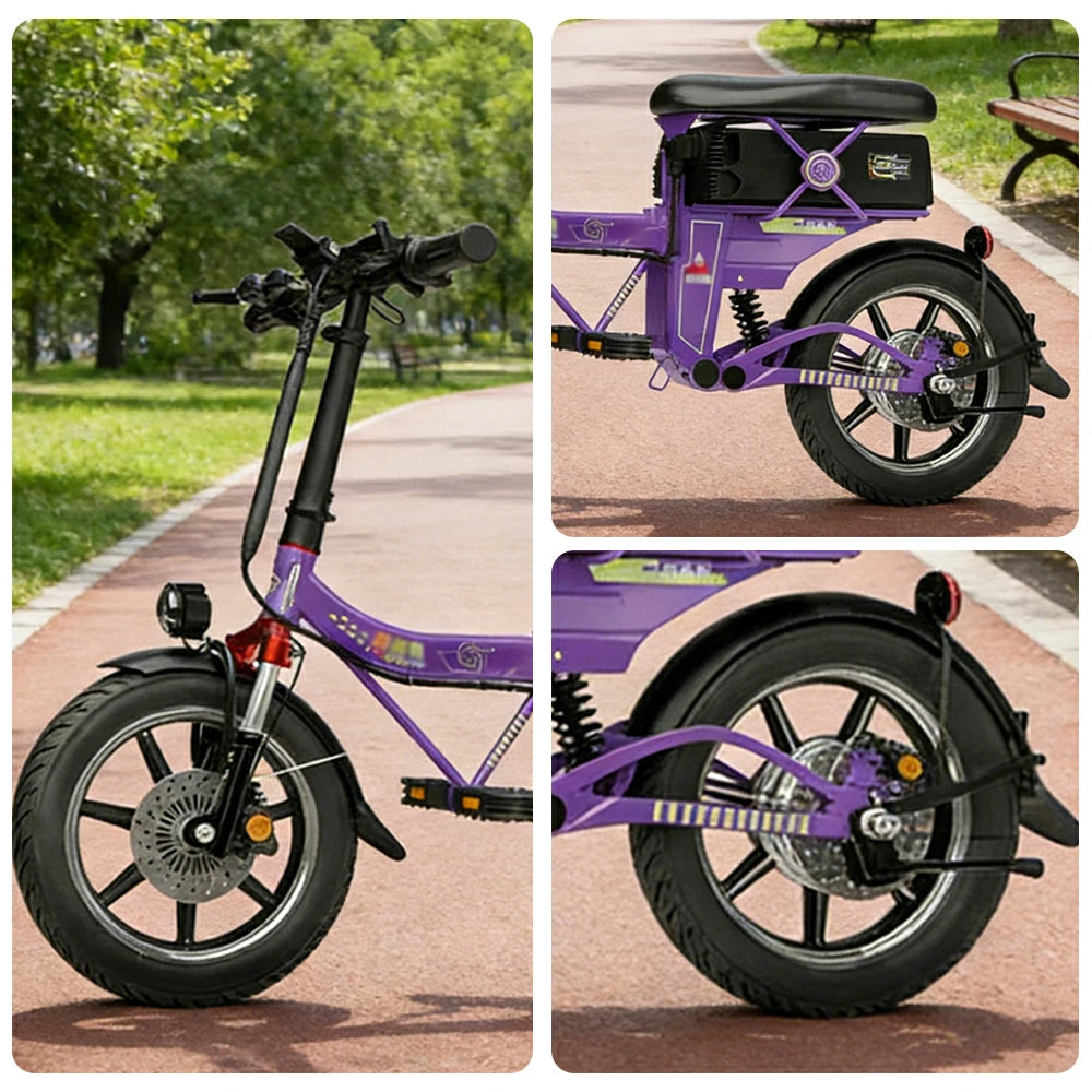 VOLTUS Foldable Electric Scooter, 48V55AH Battery, Hydraulic Suspension, Aviation-Grade Alloy Frame, Vacuum Tyres, Waterproof Motor - Purple