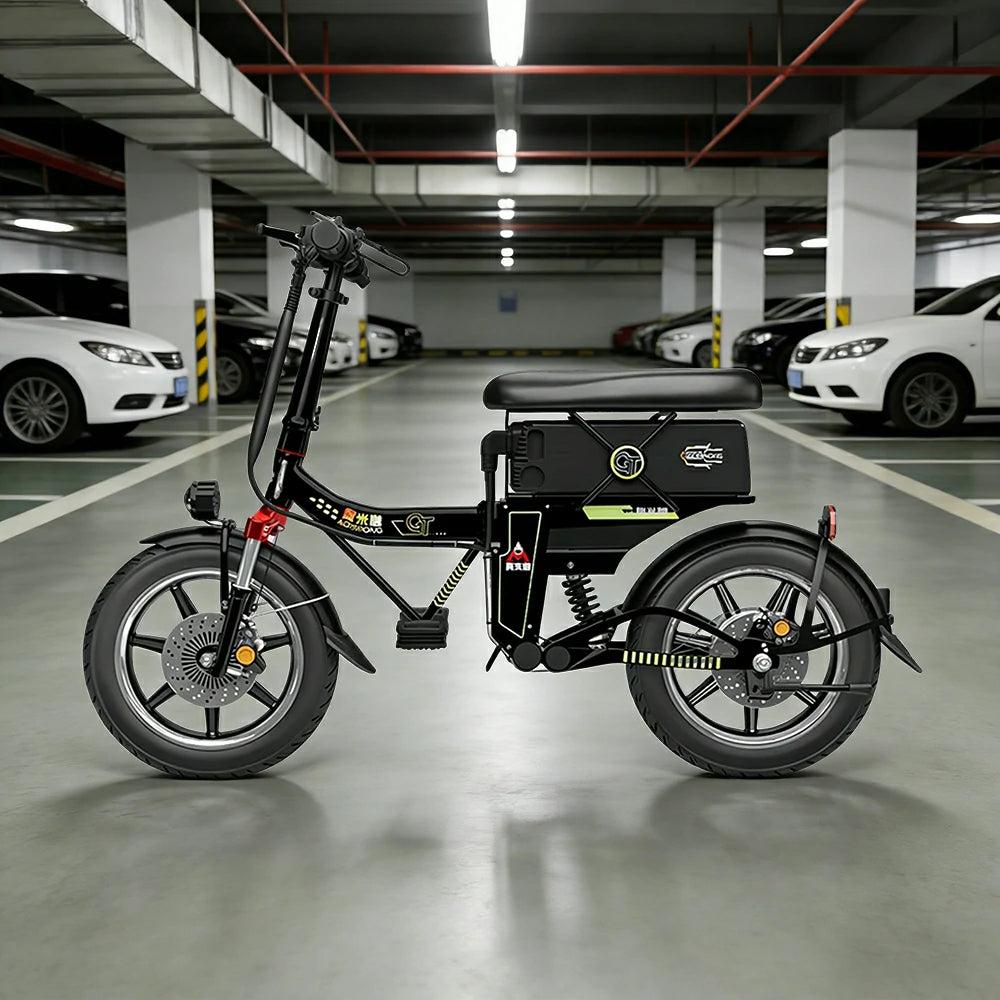 VOLTUS Foldable Electric Scooter, 48V55AH Battery, Hydraulic Suspension, Aviation-Grade Alloy Frame, Vacuum Tyres, Waterproof Motor - Black