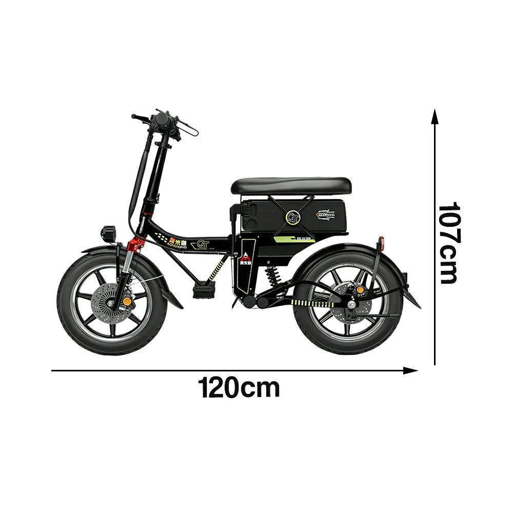 VOLTUS Foldable Electric Scooter, 48V55AH Battery, Hydraulic Suspension, Aviation-Grade Alloy Frame, Vacuum Tyres, Waterproof Motor - Black