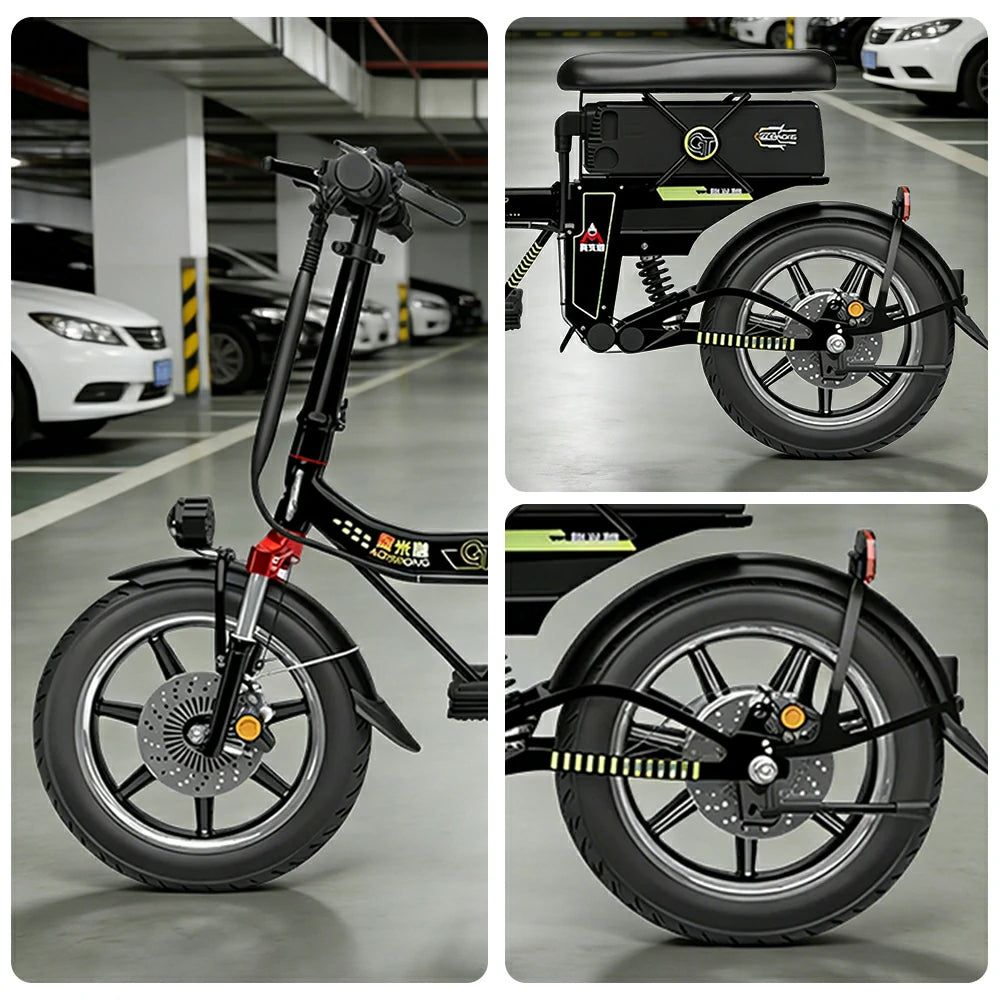 VOLTUS Foldable Electric Scooter, 48V55AH Battery, Hydraulic Suspension, Aviation-Grade Alloy Frame, Vacuum Tyres, Waterproof Motor - Black