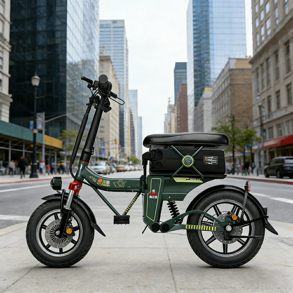 VOLTUS Foldable Electric Scooter, 48V55AH Battery, Hydraulic Suspension, Aviation-Grade Alloy Frame, Vacuum Tyres, Waterproof Motor - Green