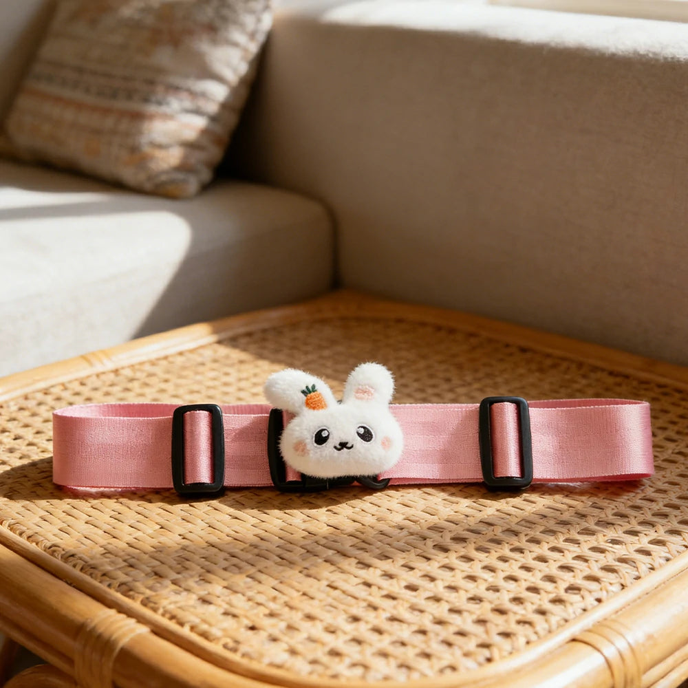 VOLTUS Single Kids Tricycle Safety Strap Adjustable Secure Fit Polyester Webbing with High-Strength Alloy Buckle - Pink