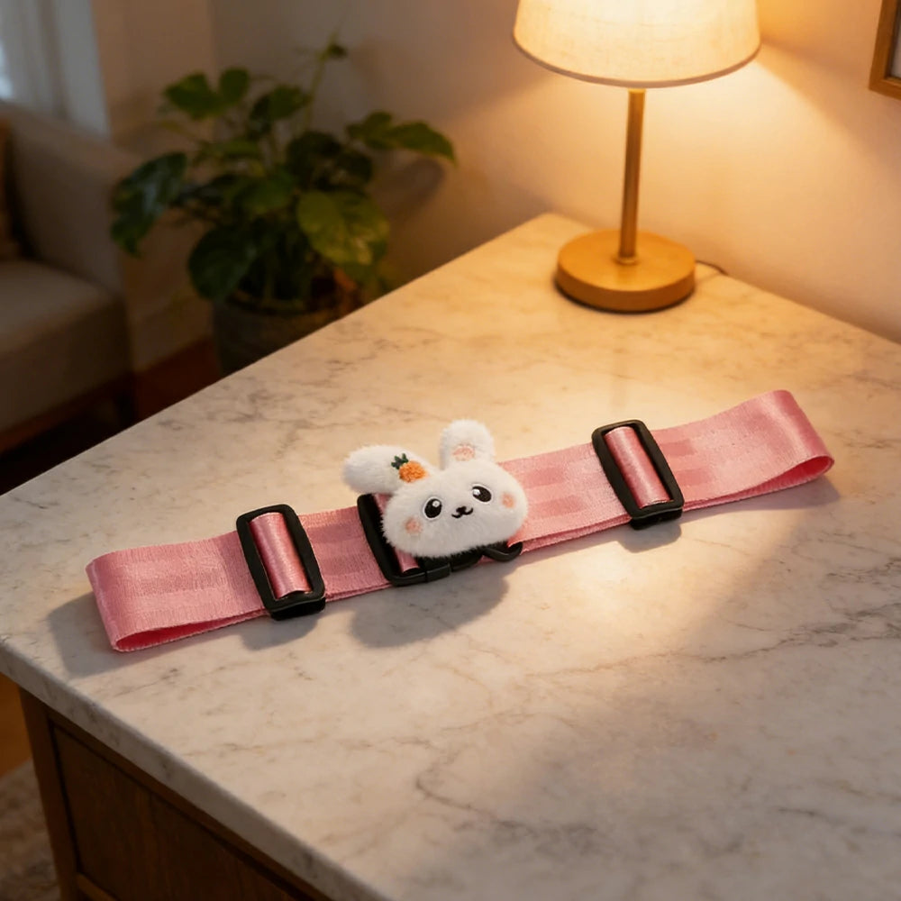 VOLTUS Single Kids Tricycle Safety Strap Adjustable Secure Fit Polyester Webbing with High-Strength Alloy Buckle - Pink