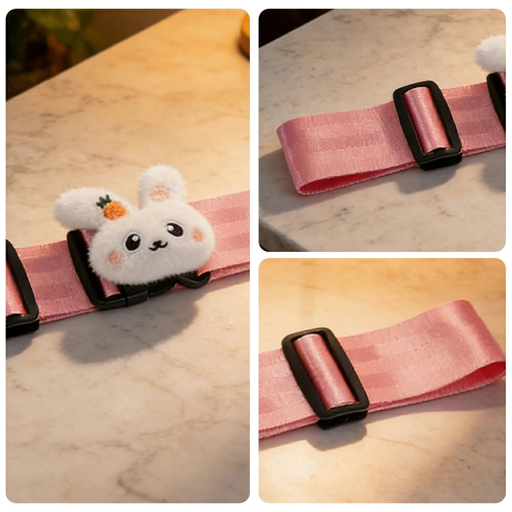 VOLTUS Single Kids Tricycle Safety Strap Adjustable Secure Fit Polyester Webbing with High-Strength Alloy Buckle - Pink