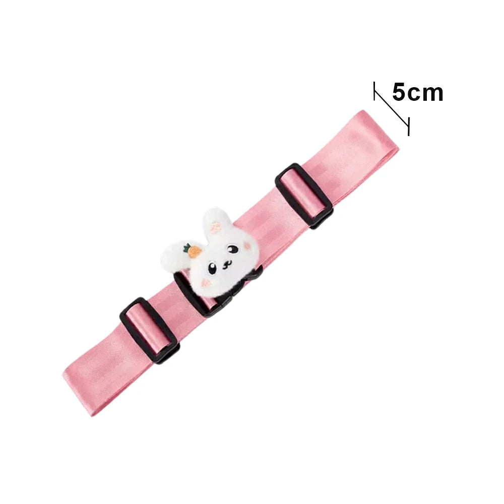 VOLTUS Single Kids Tricycle Safety Strap Adjustable Secure Fit Polyester Webbing with High-Strength Alloy Buckle - Pink