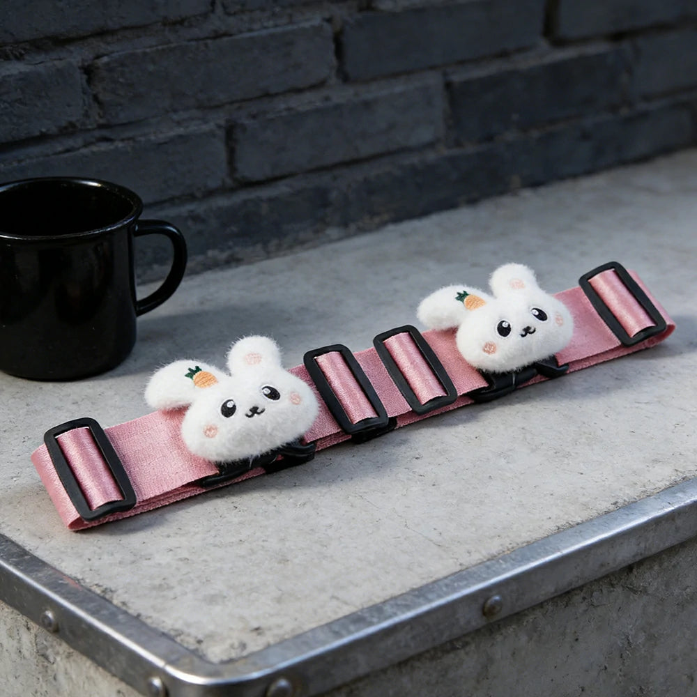 VOLTUS Double Kids Tricycle Safety Strap Adjustable Secure Fit Polyester Webbing with High-Strength Alloy Buckle - Pink