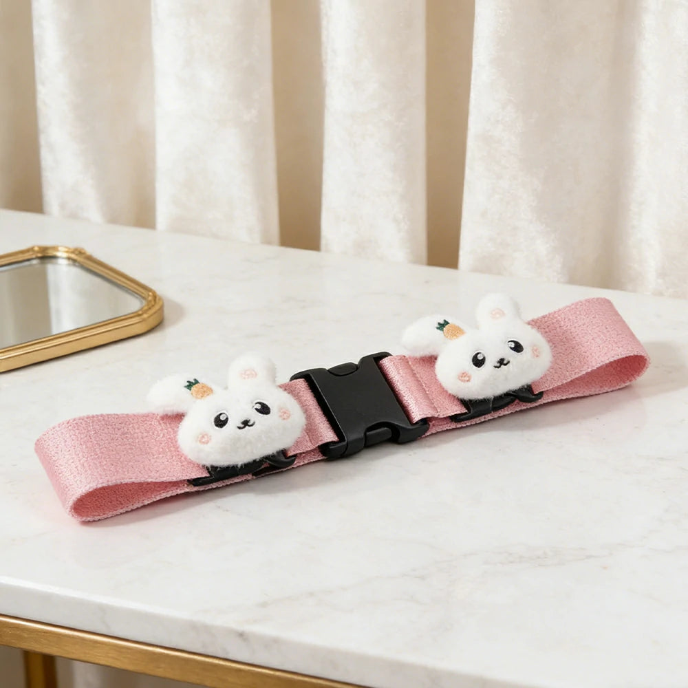 VOLTUS Double Kids Tricycle Safety Strap Adjustable Secure Fit Polyester Webbing with High-Strength Alloy Buckle - Pink