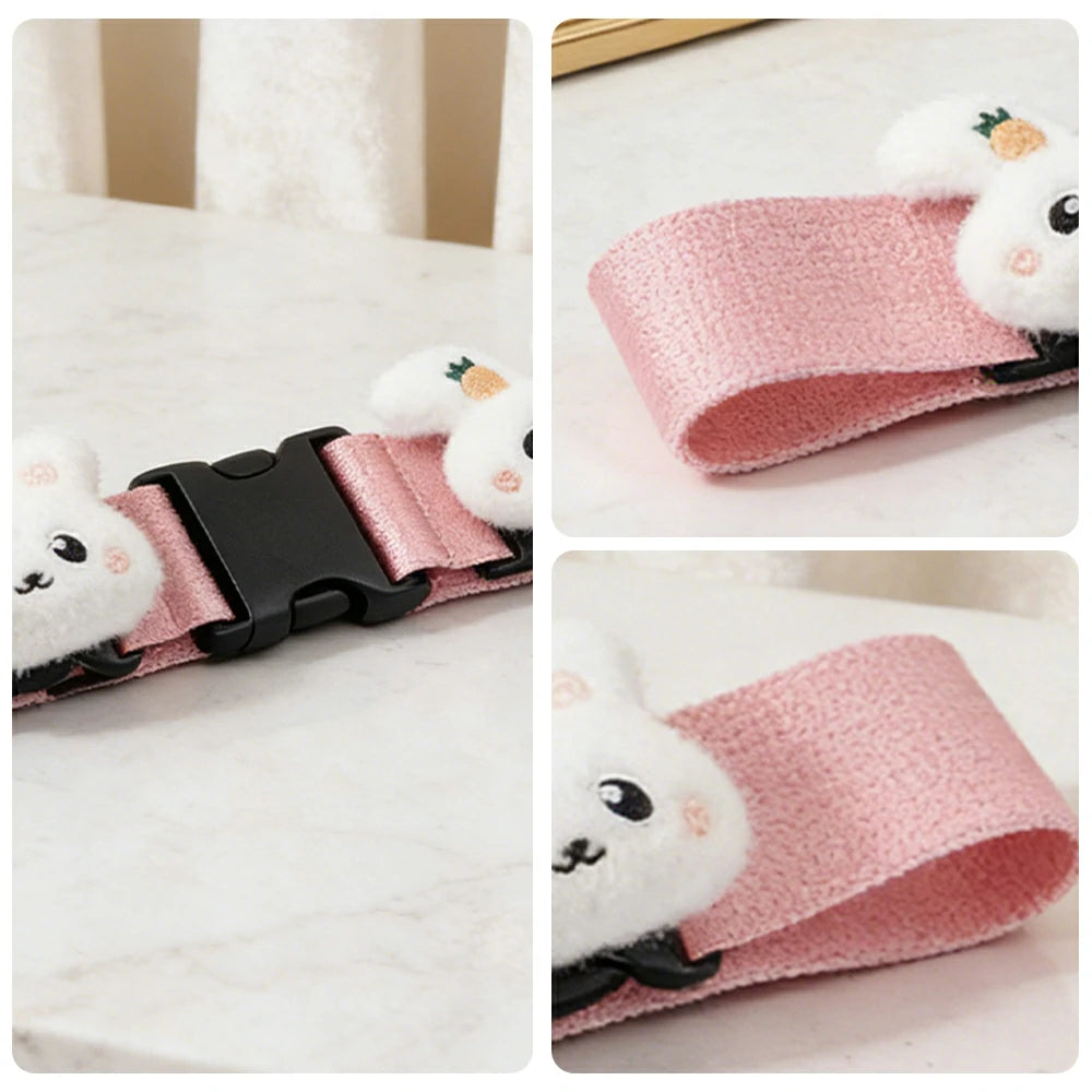 VOLTUS Double Kids Tricycle Safety Strap Adjustable Secure Fit Polyester Webbing with High-Strength Alloy Buckle - Pink