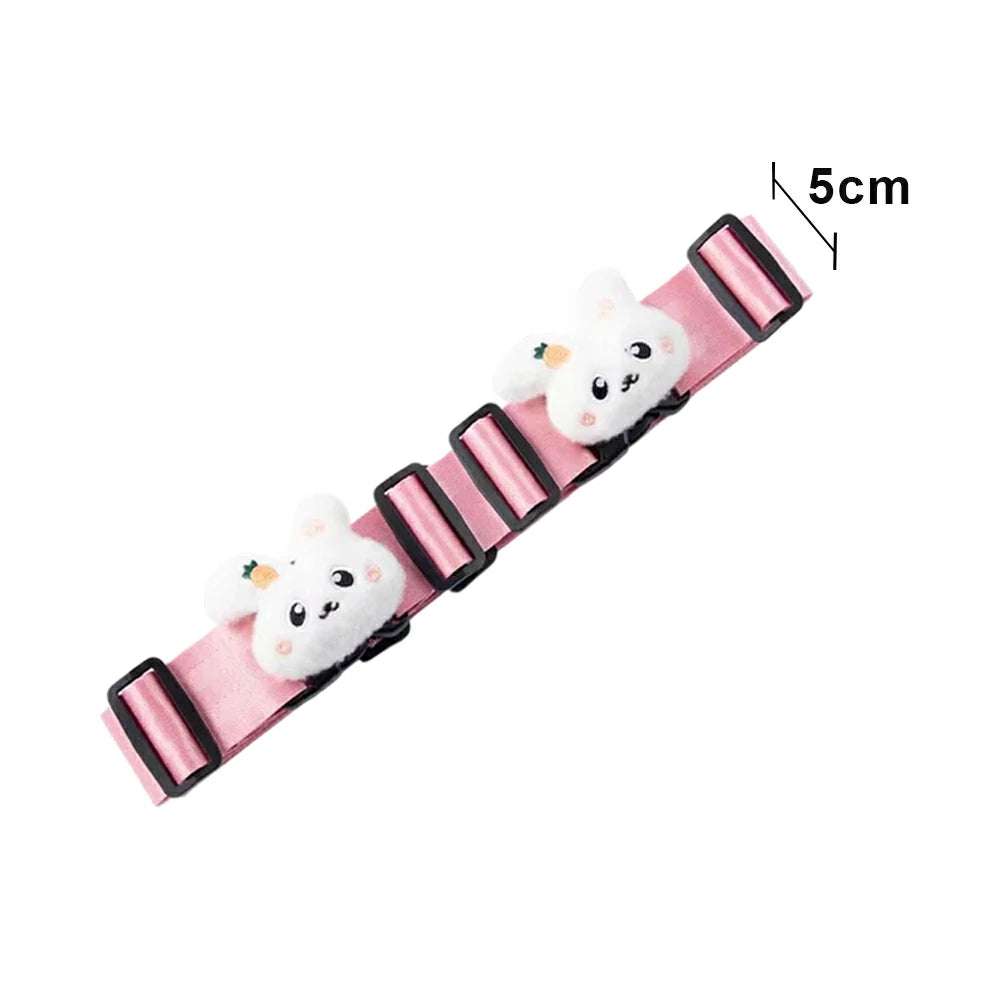 VOLTUS Double Kids Tricycle Safety Strap Adjustable Secure Fit Polyester Webbing with High-Strength Alloy Buckle - Pink