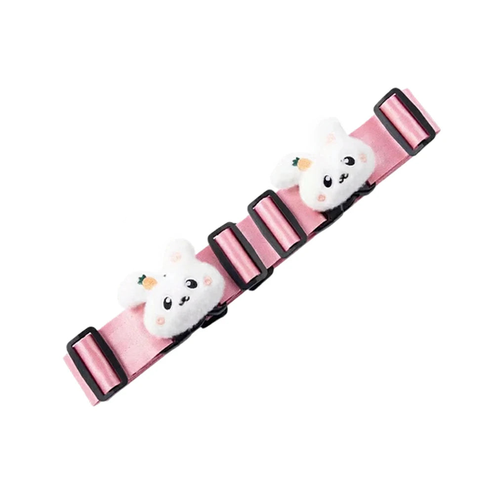 VOLTUS Double Kids Tricycle Safety Strap Adjustable Secure Fit Polyester Webbing with High-Strength Alloy Buckle - Pink