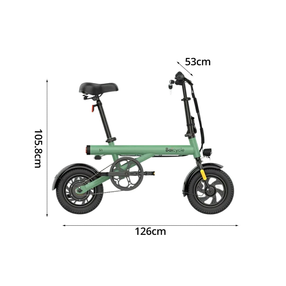 VOLTUS Electric Bike 400W Motor, 36V Lithium Battery, Waterproof, Adjustable Height, Aluminum Frame, 40km Assist Range, Extended Mudguards