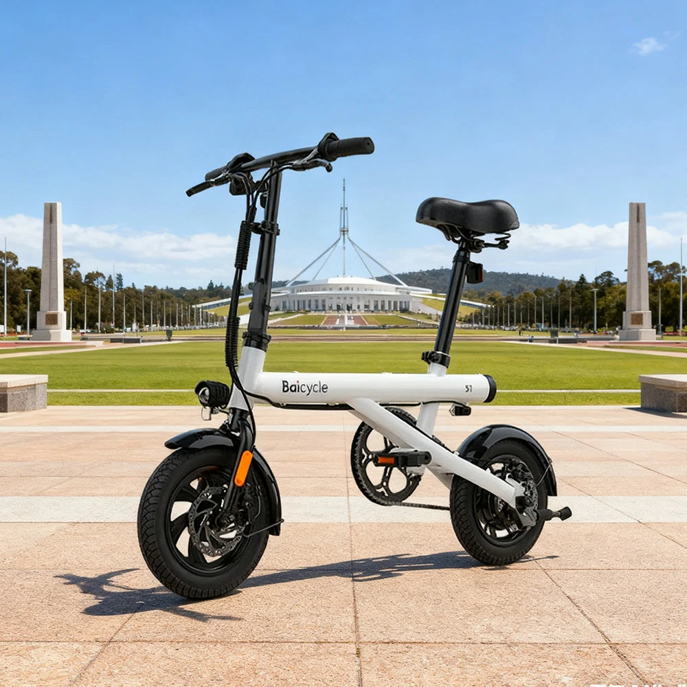 VOLTUS Folding Electric Bike 36V250W Brushless Motor Carbon Steel Frame Dual Disc Brakes Long-Range Battery with Comfort Saddle Upgrade